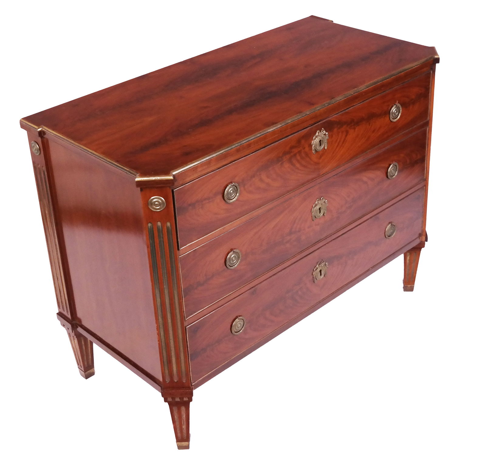 Neoclassical-Style Crotched Mahogany Commode (1 of 10)