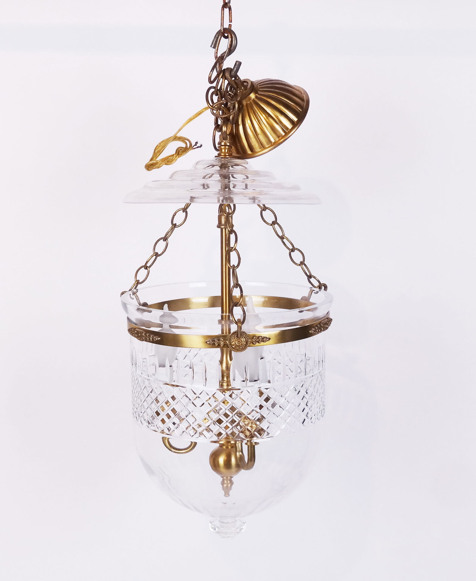 French Bronze and Crystal Bell Jar Lantern (1 of 11)