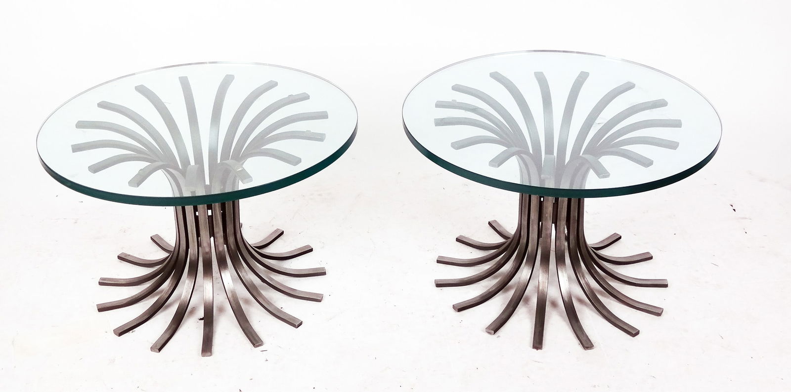 Pair of Modern Iron & Glass Side Tables (1 of 11)