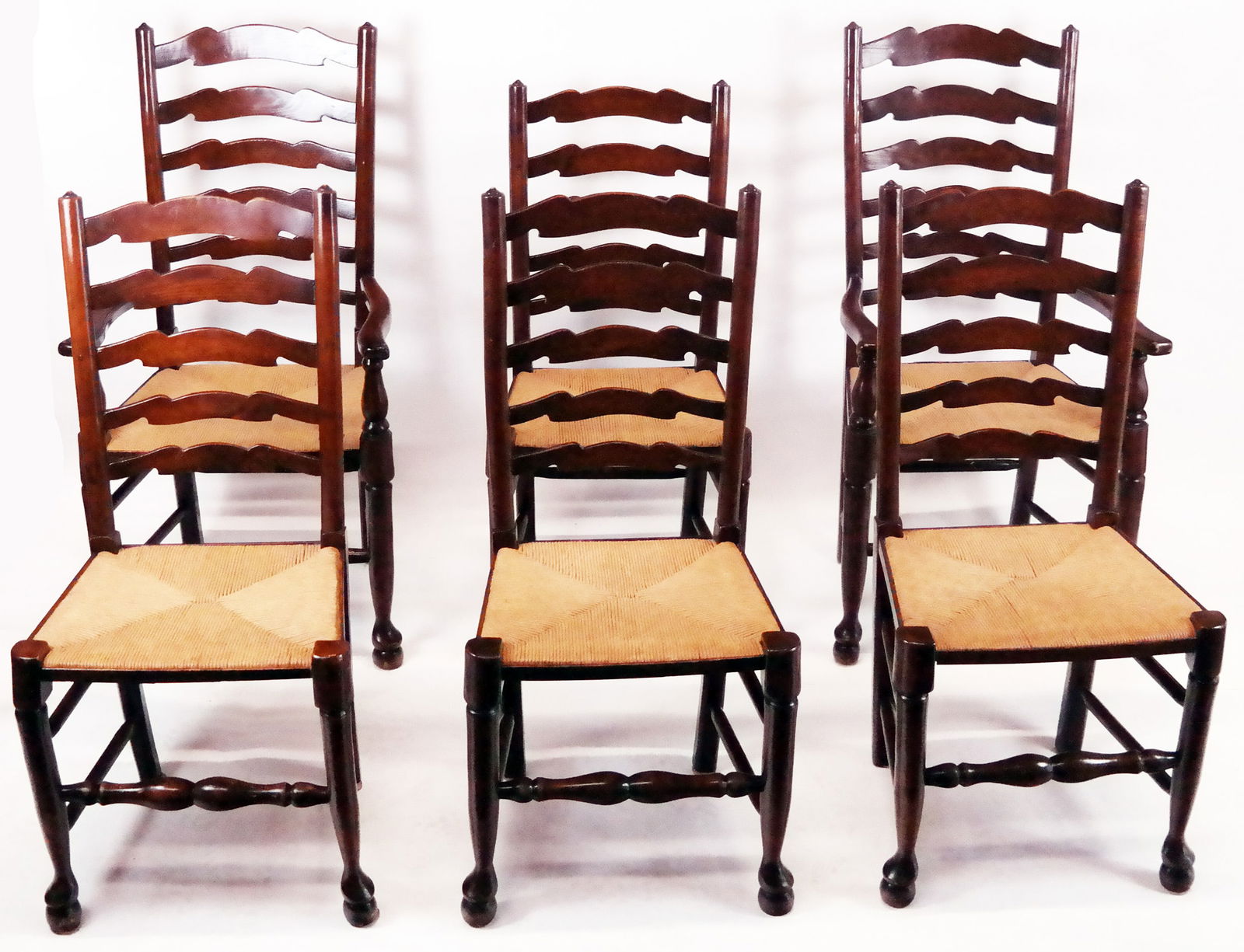 Set of 6 Oak Rush-Seat Dining Chairs (1 of 13)