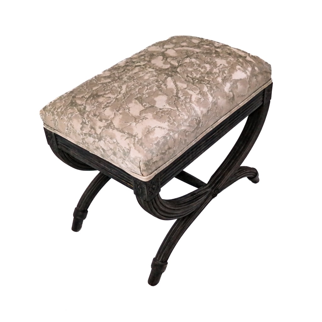 Neoclassical-Style Grey Painted Bench (1 of 7)