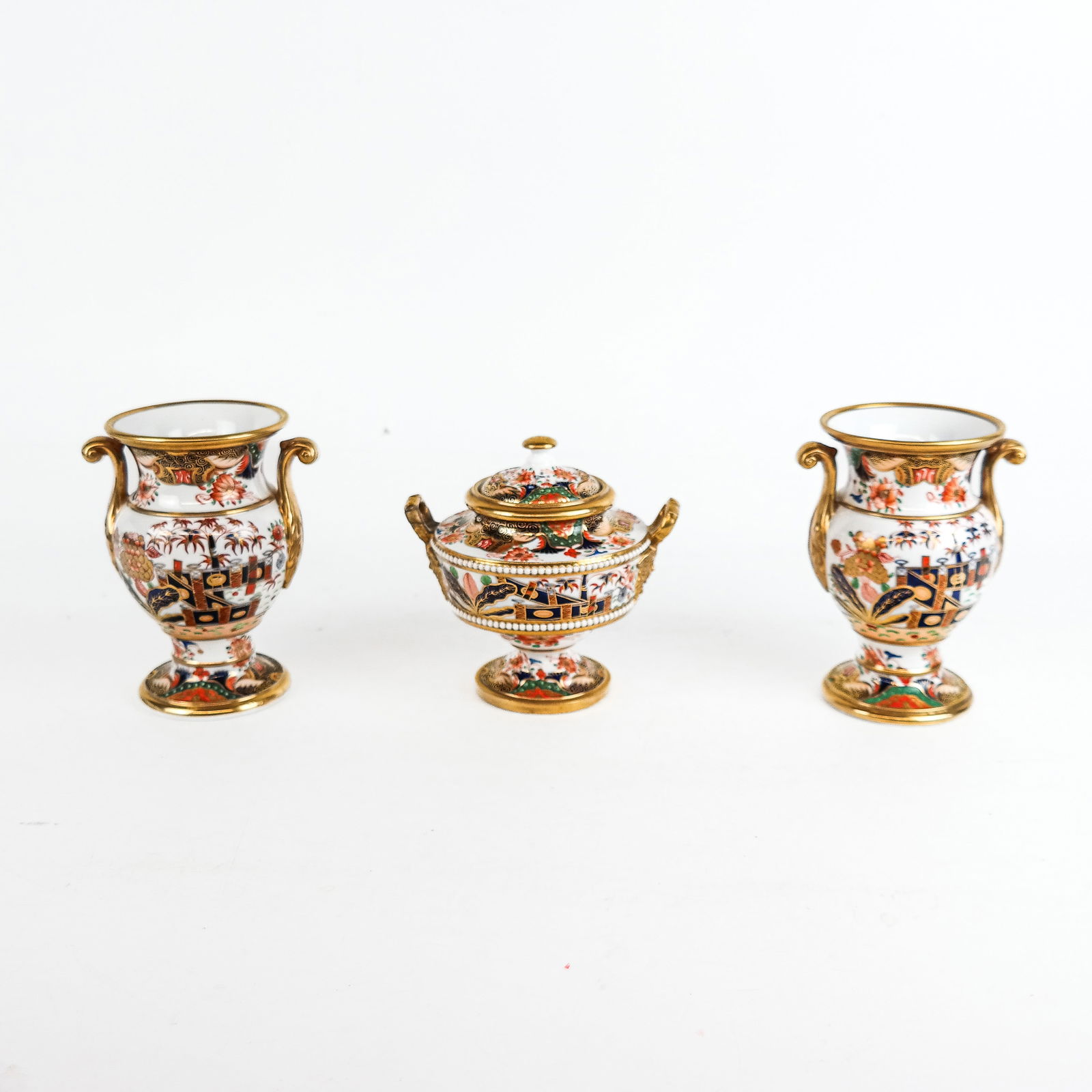 Small Hand-Painted Porcelain Garniture (3) (1 of 10)