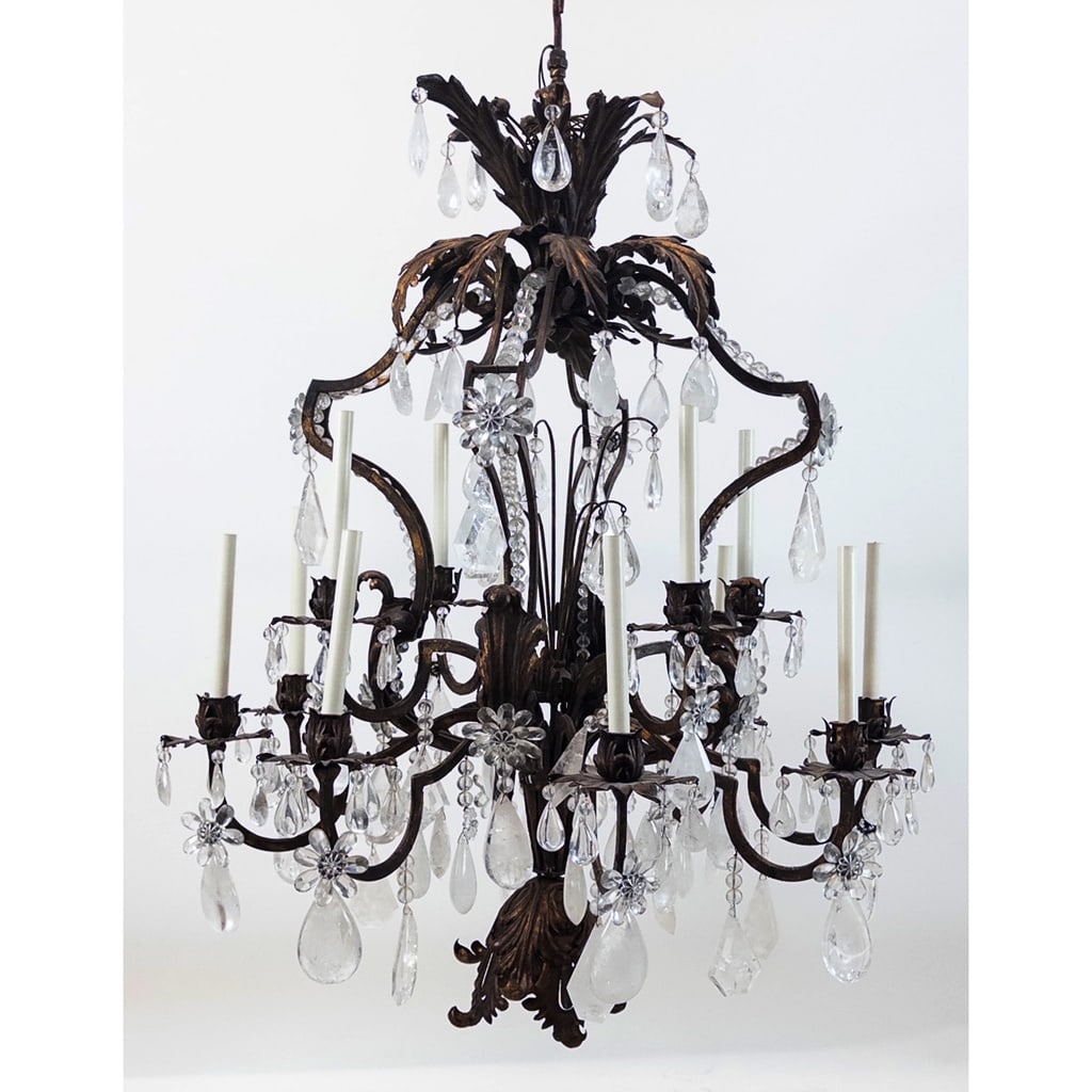 French Rock Crystal Twelve Light Chandelier (1 of 8)
