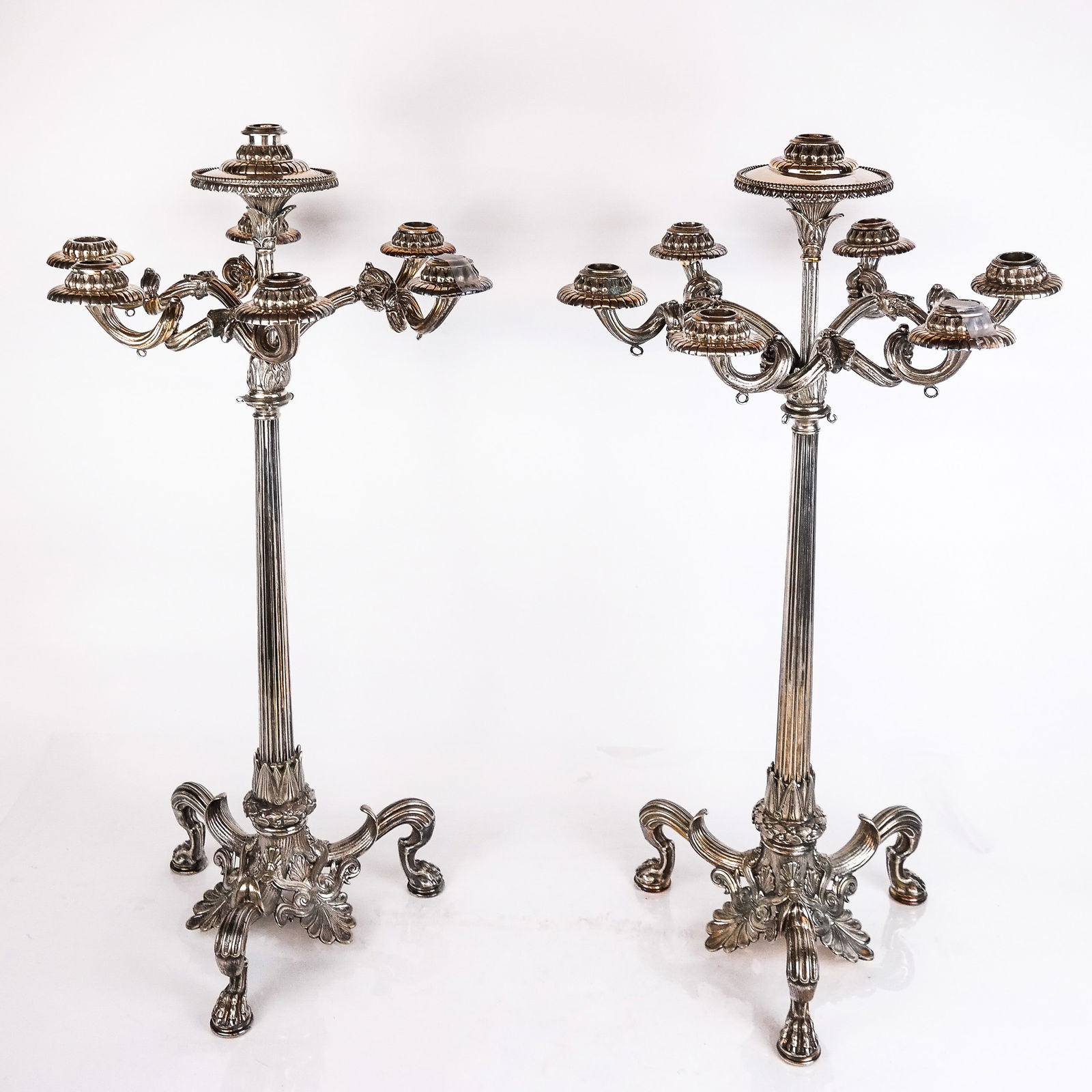 Pair of Empirical-Style Silver Plate Candelabra (1 of 10)