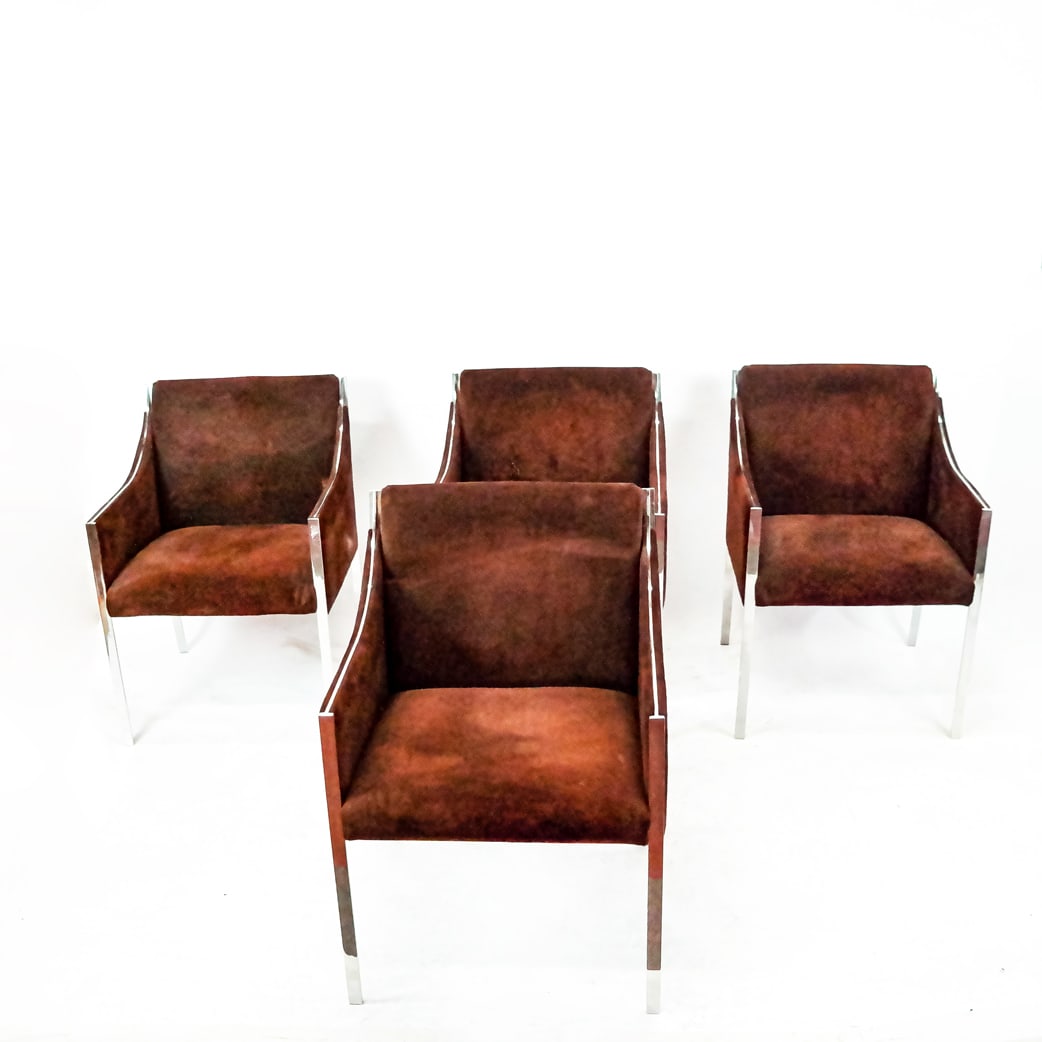 Mid-Century Modern Suede Armchairs (4) (1 of 9)