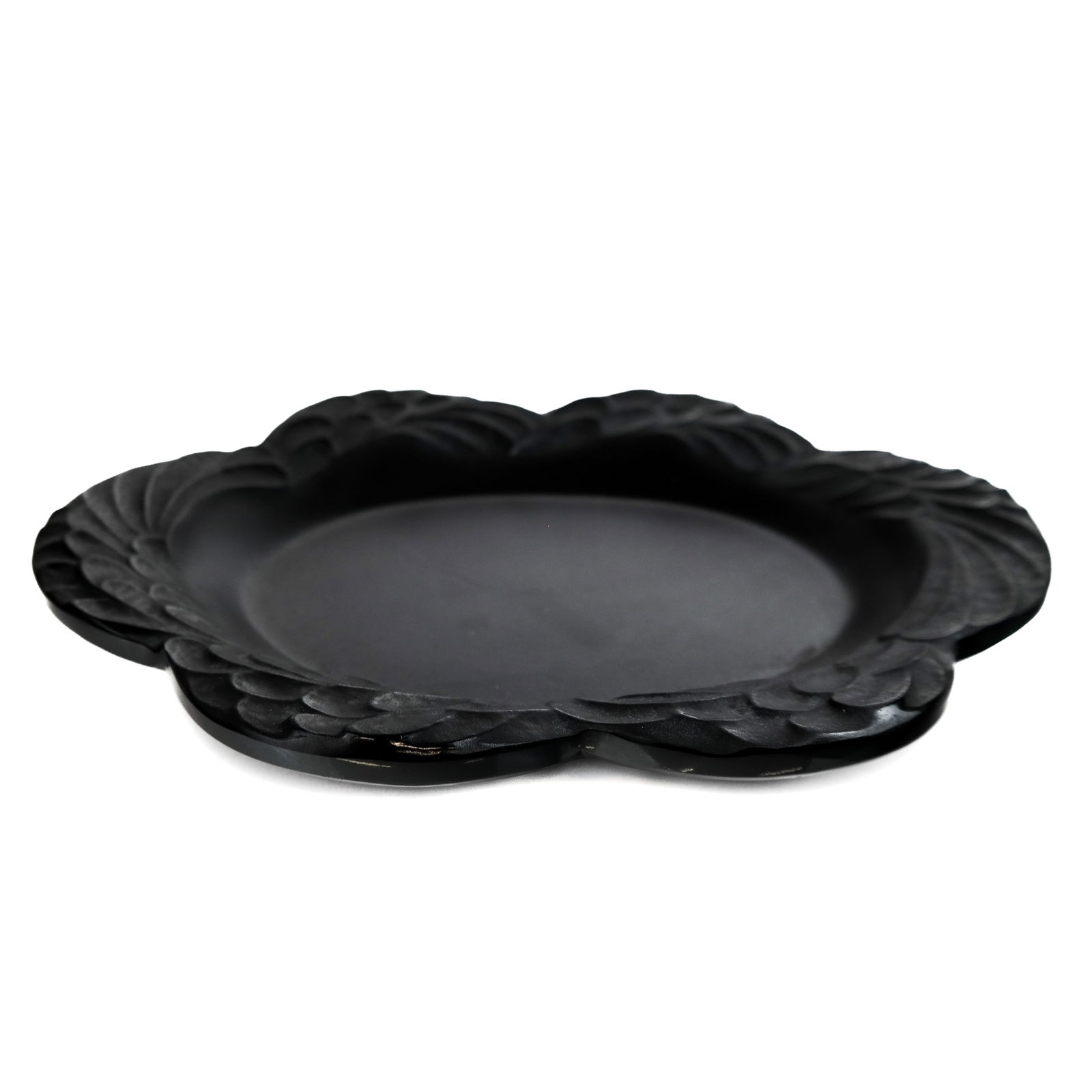 Lalique Black Glass "Laure" Dish (1 of 6)