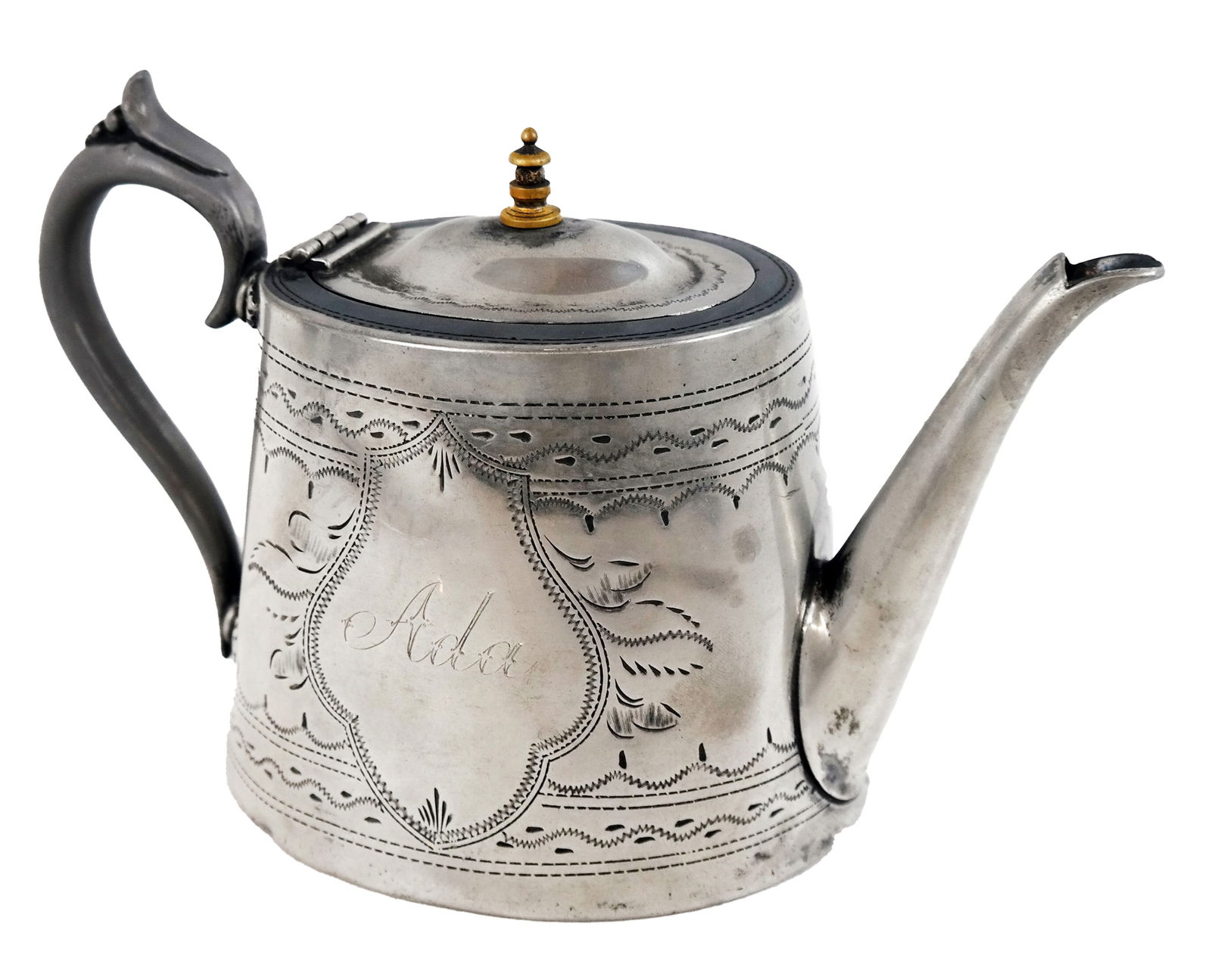 Victorian Pewter Teapot (1 of 1)