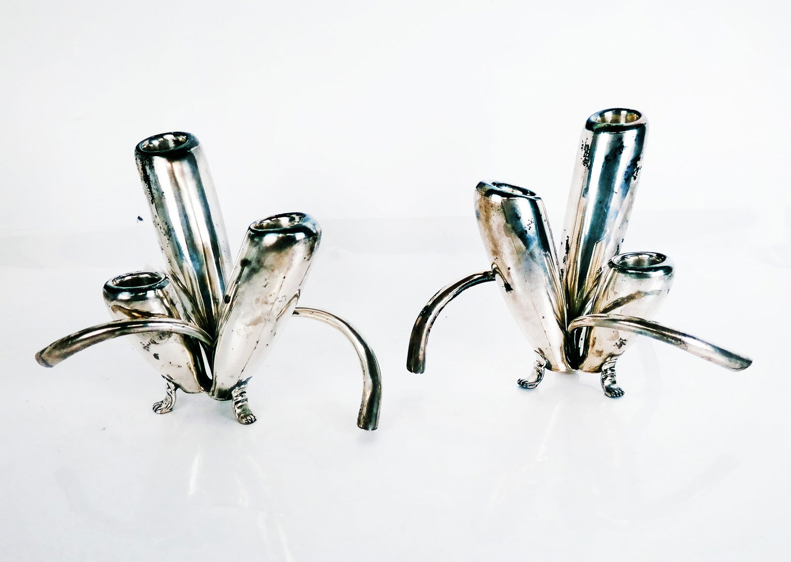 Pair of Mexican Sterling Silver Candelabra (1 of 8)