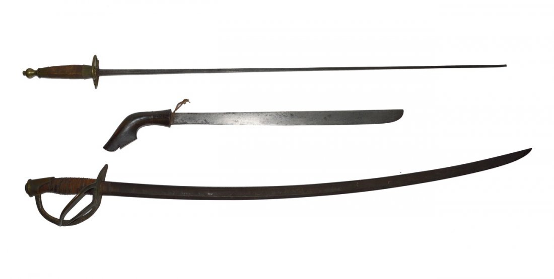 3 Blade Weapons: Sabre, epee and machete. Sizes from 25" to 42".