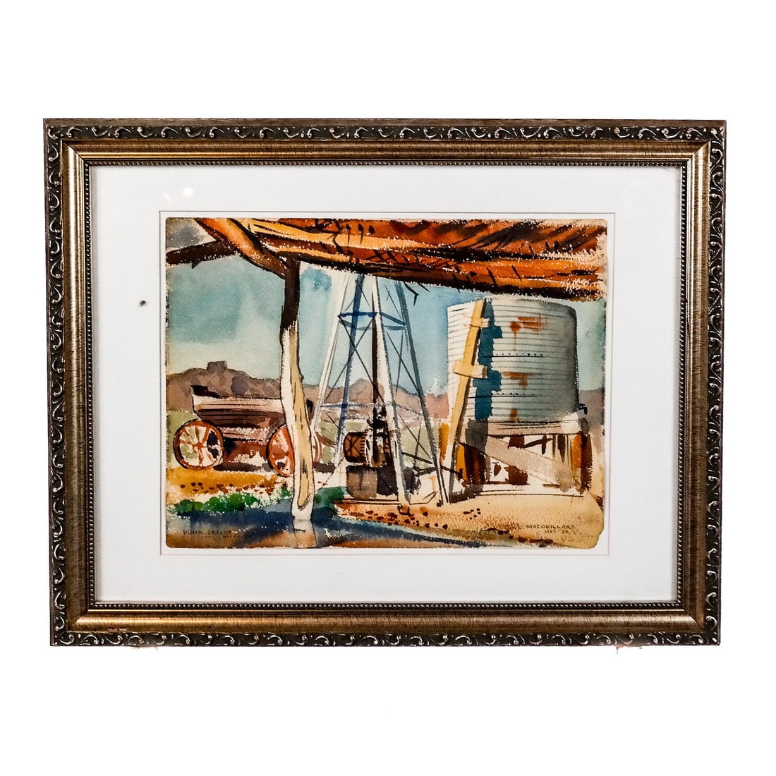 Louis MACOUILLARD: Old West Scene - Watercolor (1 of 9)