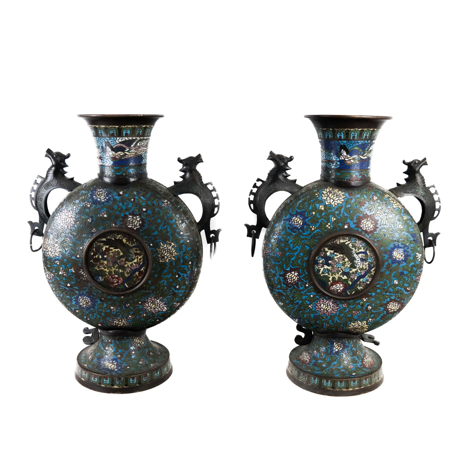 Pair of Chinese Cloisonne Flare Vases (1 of 17)