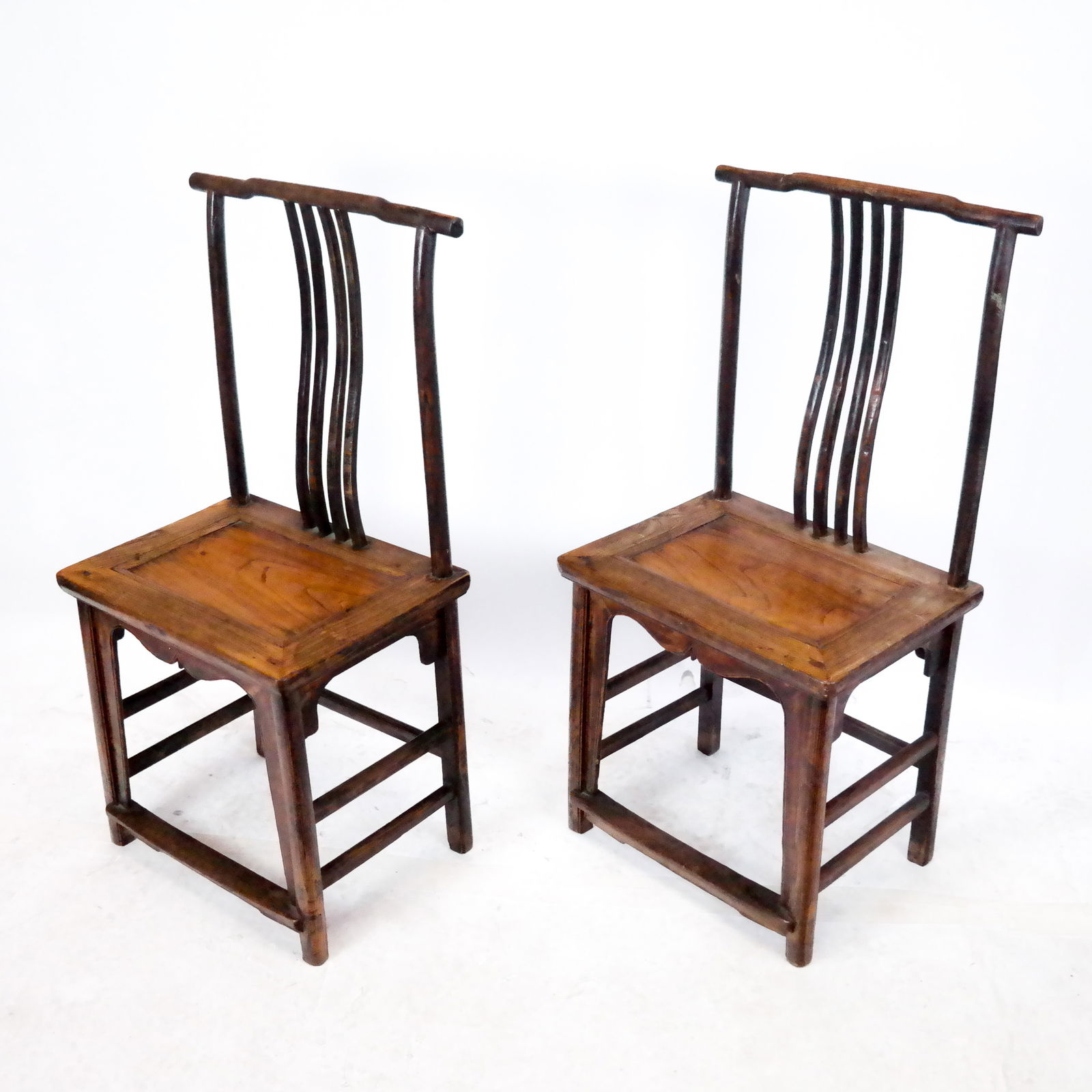 Pair of Vintage Chinese Oak Side Chairs (1 of 7)