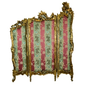 French Carved 3-Panel Floor Screen