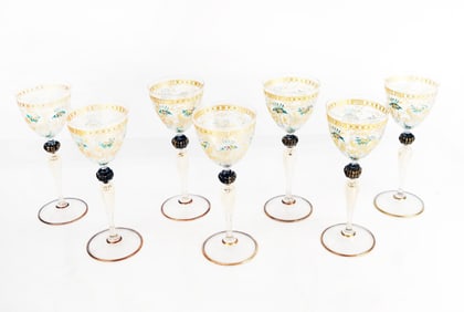 Murano Gilt-Decorated Stemware (7)