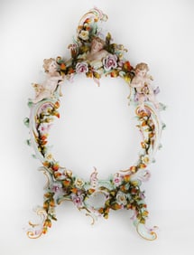 Dresden-Style Porcelain Mirror Frame