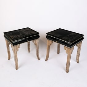 Art Deco Paint-Decorated Side Tables