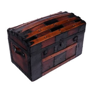 Antique Oak Domed Blanket Trunk