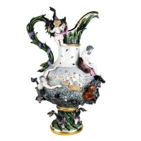 Meissen Allegorical Ornate Porcelain Ewer
