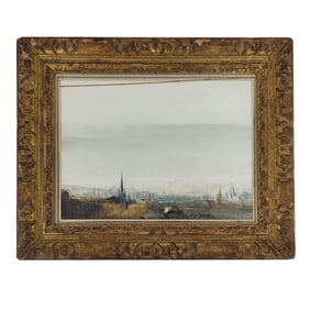 David LEVINE: "Rooftops (Brooklyn)" - Watercolor