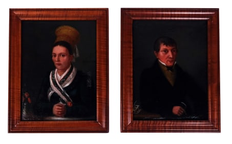 Pair of Early 19th C. Portraits - Oil Paintings