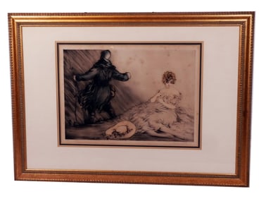 Louis ICART: Woman w/ Child - Etching