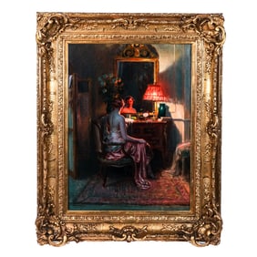 Delphin ENJOLRAS: "Dans Le Boudoire" - Oil Painting