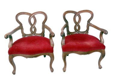 Pair Early 20th C. Provincial Armchairs