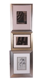 Three Silvered Framed Drawings