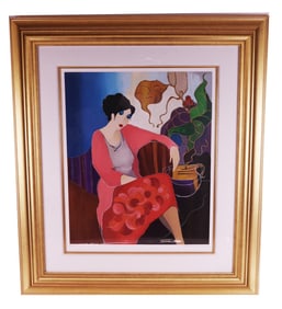 Itzchak TARKAY: "Elizabeth in Red" - Lithograph