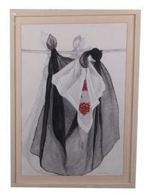 Alphonse RUY: Basket of Flowers - Watercolor