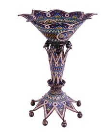 Russian Plique-A-Jour Silver Centerpiece