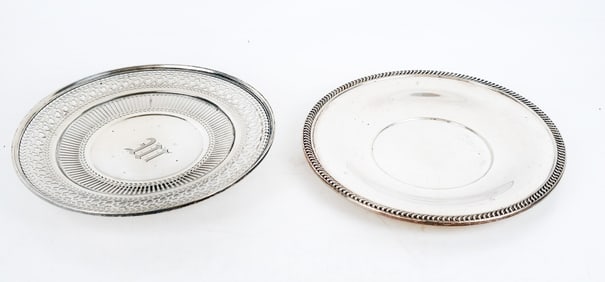 Two Sterling Silver Plates