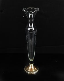Duchin Sterling Silver & Glass Bud Vase