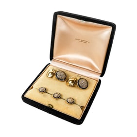 Manner Faberge Diamond - Enamel Cufflinks