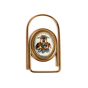 18K Gold and Enamel Crest Money Clip