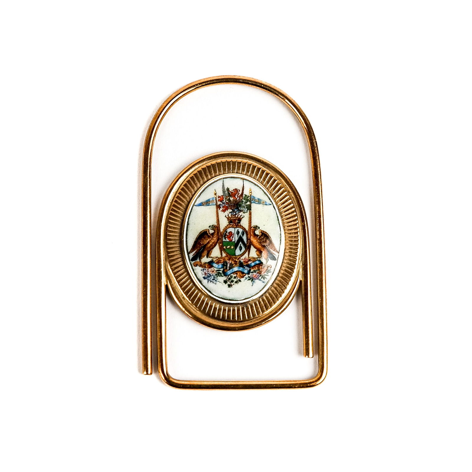 18K Gold and Enamel Crest Money Clip (1 of 6)