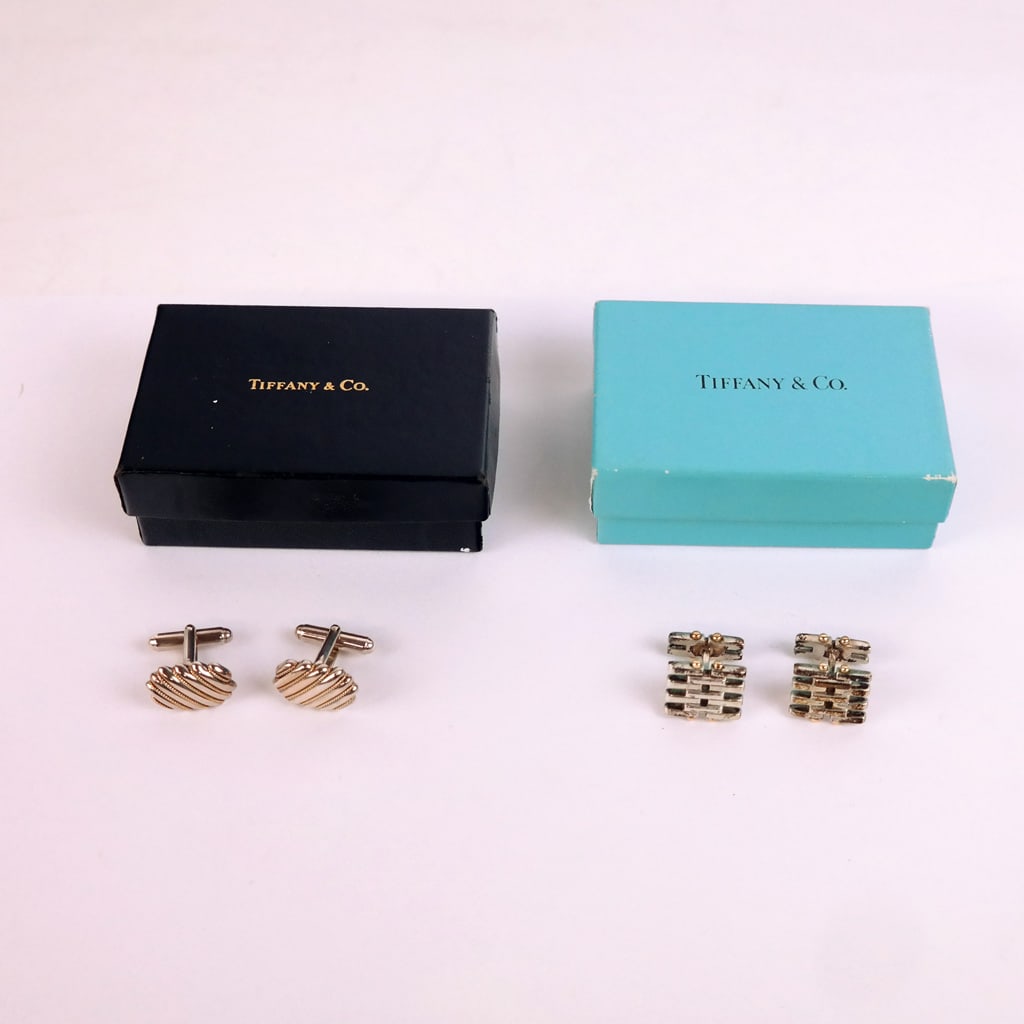 Tiffany & Co. Silver and 18K Gold Cufflinks (1 of 9)