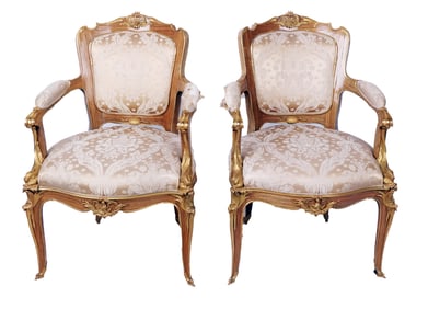 Francois Linke-Manner Pair of Fauteuils
