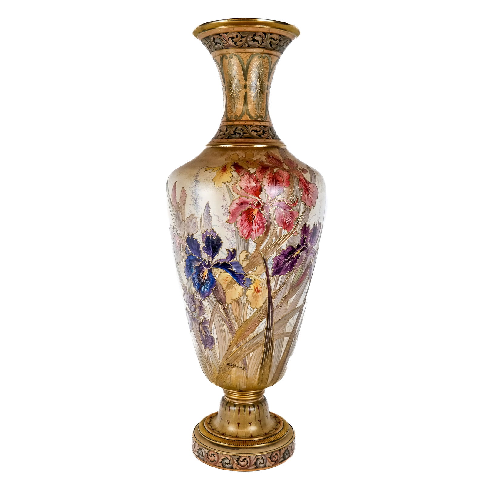 Palatial Art Nouveau Decorated Porcelain Vase (1 of 15)