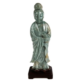 Chinese Carved Jade Figure of Guanyin