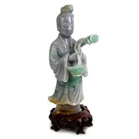 Chinese Carved Jade Figure of Guanyin