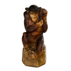 A. PUCHEGGER: Chimpanzee - Soapstone Figure