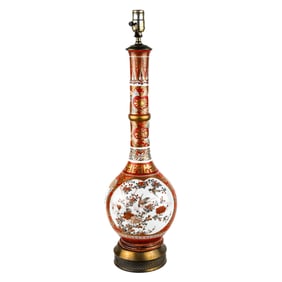 Japanese Kutani Porcelain Vase Lamp