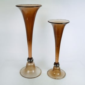 Pair of Seguso Vetri d'Arte Art Glass Vases