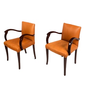 Pair of Art Deco-Style Bridge Armchairs