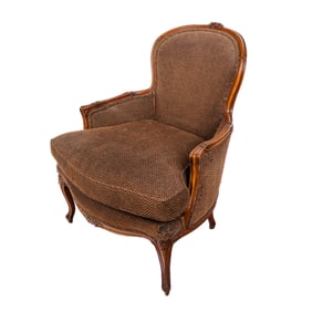French Provincial-Style Carved Bergere
