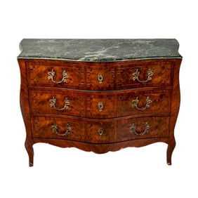 Louis XV-Style Inlaid Walnut Commode