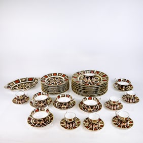 Royal Crown Derby Partial Porcelain Service (50)