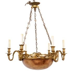 Rococo-Style Gilt Bronze Chandelier