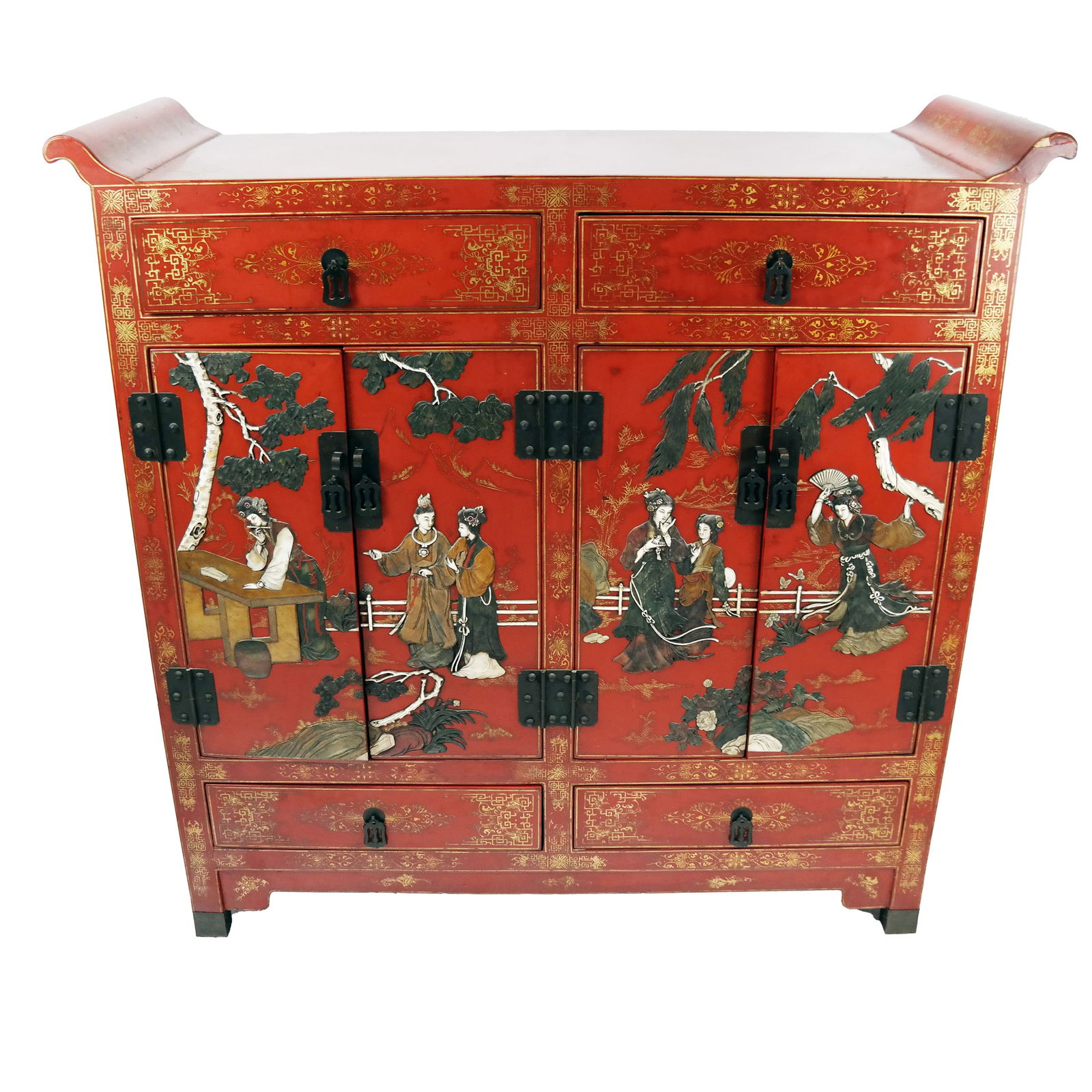 Chinese Red Chinoiserie Bar (1 of 10)